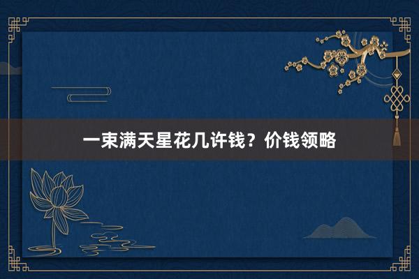 一束满天星花几许钱？价钱领略